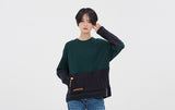 ロマンティッククラウン(ROMANTIC CROWN) MIX FABRIC SWEATSHIRT_GREEN