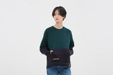 ロマンティッククラウン(ROMANTIC CROWN) MIX FABRIC SWEATSHIRT_GREEN
