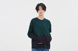 ロマンティッククラウン(ROMANTIC CROWN) MIX FABRIC SWEATSHIRT_GREEN