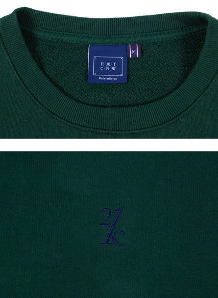 ロマンティッククラウン(ROMANTIC CROWN) MIX FABRIC SWEATSHIRT_GREEN