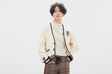 ロマンティッククラウン(ROMANTIC CROWN)  CLASSIC LOGO COTTON CARDIGAN_OATMEAL