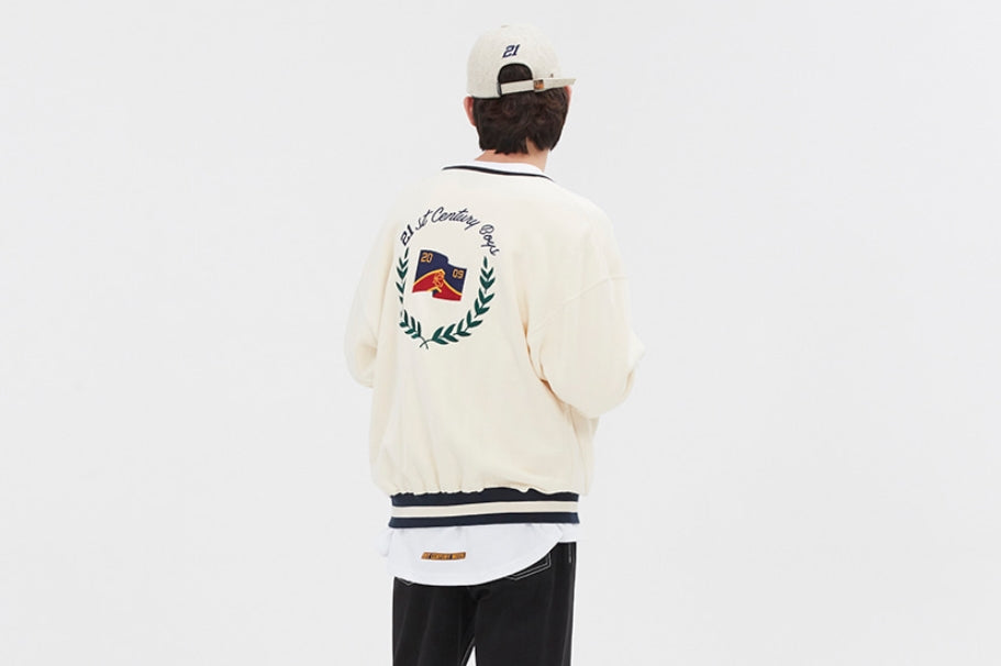 ロマンティッククラウン(ROMANTIC CROWN)  CLASSIC LOGO COTTON CARDIGAN_OATMEAL