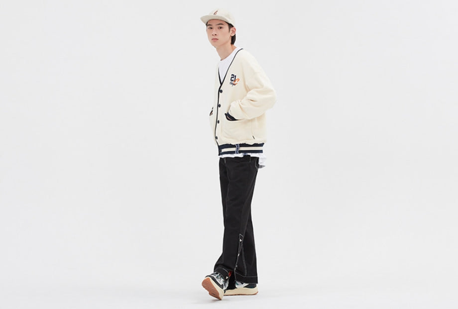 ロマンティッククラウン(ROMANTIC CROWN)  CLASSIC LOGO COTTON CARDIGAN_OATMEAL