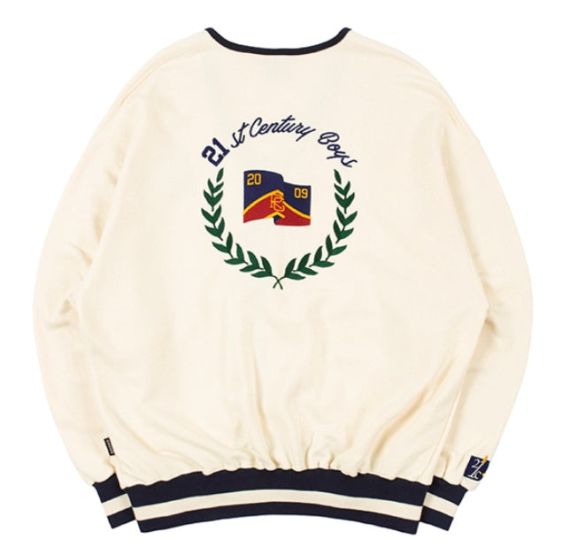 ロマンティッククラウン(ROMANTIC CROWN)  CLASSIC LOGO COTTON CARDIGAN_OATMEAL