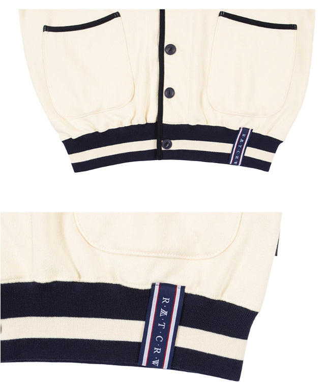 ロマンティッククラウン(ROMANTIC CROWN)  CLASSIC LOGO COTTON CARDIGAN_OATMEAL