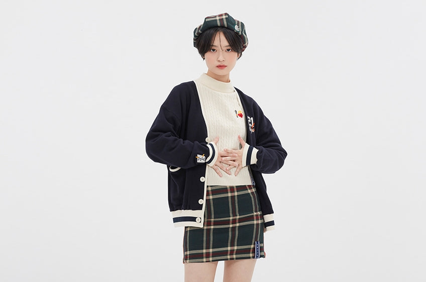 ロマンティッククラウン(ROMANTIC CROWN)  CLASSIC LOGO COTTON CARDIGAN_NAVY
