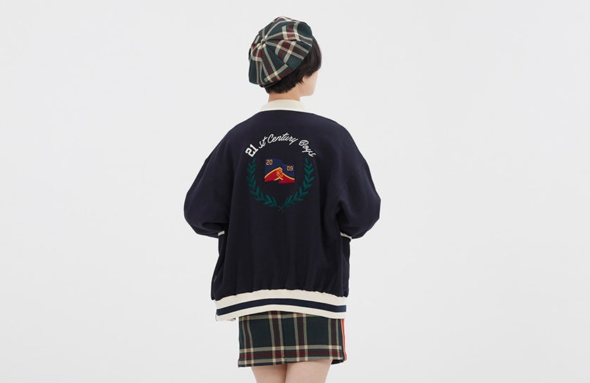 ロマンティッククラウン(ROMANTIC CROWN)  CLASSIC LOGO COTTON CARDIGAN_NAVY