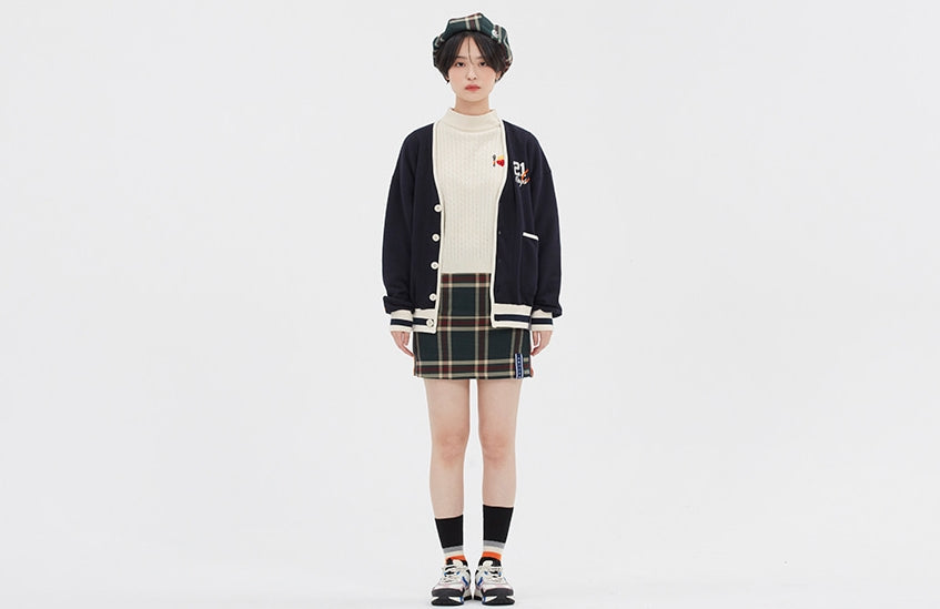 ロマンティッククラウン(ROMANTIC CROWN)  CLASSIC LOGO COTTON CARDIGAN_NAVY