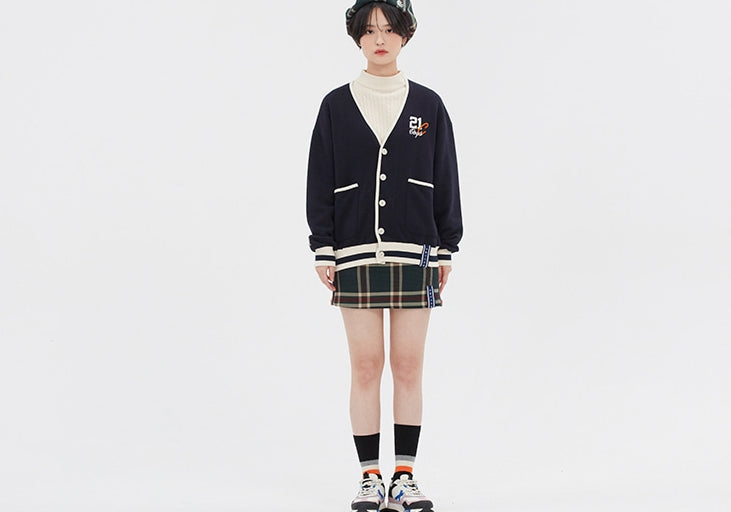 ロマンティッククラウン(ROMANTIC CROWN)  CLASSIC LOGO COTTON CARDIGAN_NAVY