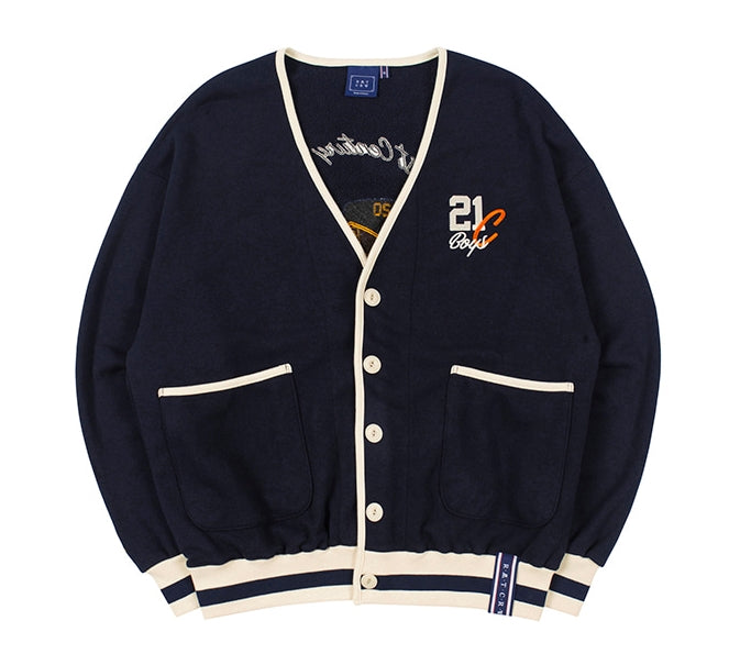 ロマンティッククラウン(ROMANTIC CROWN)  CLASSIC LOGO COTTON CARDIGAN_NAVY