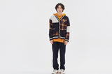 ロマンティッククラウン(ROMANTIC CROWN)SQUARE CHECK KNIT CARDIGAN_NAVY
