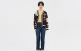 ロマンティッククラウン(ROMANTIC CROWN)SQUARE CHECK KNIT CARDIGAN_NAVY