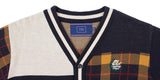 ロマンティッククラウン(ROMANTIC CROWN)SQUARE CHECK KNIT CARDIGAN_NAVY