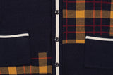 ロマンティッククラウン(ROMANTIC CROWN)SQUARE CHECK KNIT CARDIGAN_NAVY