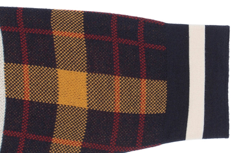 ロマンティッククラウン(ROMANTIC CROWN)SQUARE CHECK KNIT CARDIGAN_NAVY