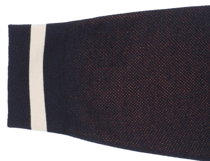 ロマンティッククラウン(ROMANTIC CROWN)SQUARE CHECK KNIT CARDIGAN_NAVY