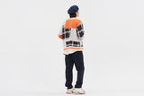 ロマンティッククラウン(ROMANTIC CROWN)SQUARE CHECK KNIT CARDIGAN_ORANGE