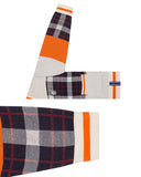ロマンティッククラウン(ROMANTIC CROWN)SQUARE CHECK KNIT CARDIGAN_ORANGE