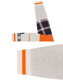 ロマンティッククラウン(ROMANTIC CROWN)SQUARE CHECK KNIT CARDIGAN_ORANGE