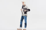 ロマンティッククラウン(ROMANTIC CROWN)SQUARE CHECK KNIT CARDIGAN_OATMEAL