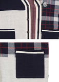 ロマンティッククラウン(ROMANTIC CROWN)SQUARE CHECK KNIT CARDIGAN_OATMEAL