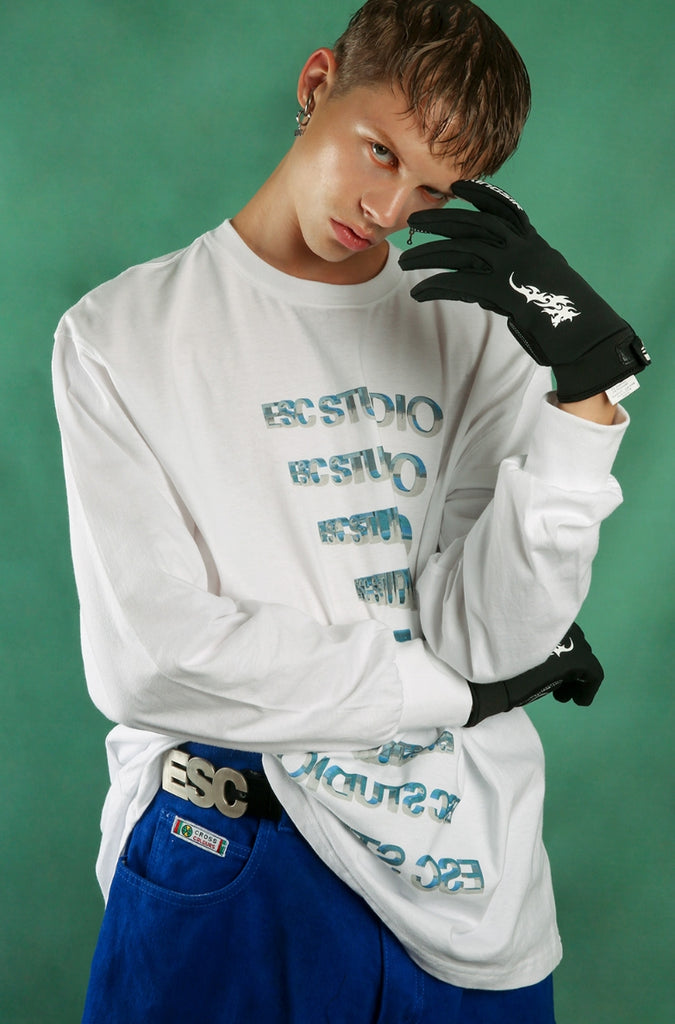 イーエスシースタジオ(ESC STUDIO) Logo long sleeves (white)