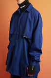 イーエスシースタジオ(ESC STUDIO) Snap crop shirt (blue)