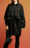 イーエスシースタジオ(ESC STUDIO) Snap crop shirt (black)
