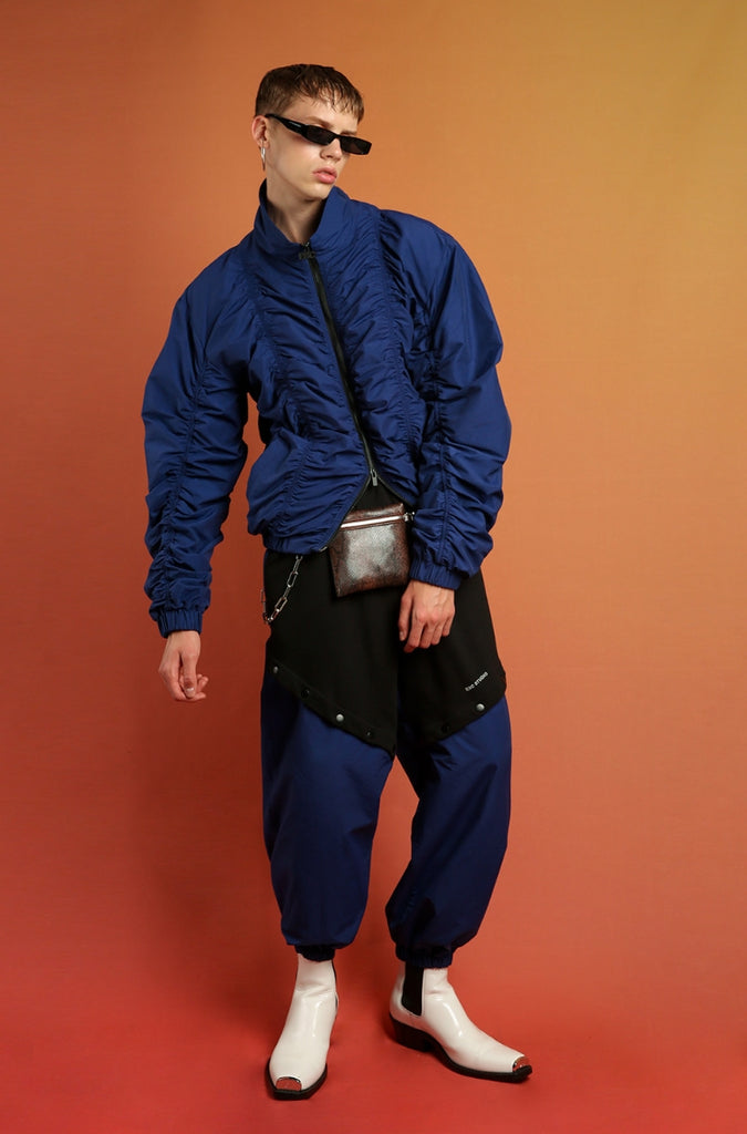 イーエスシースタジオ(ESC STUDIO) Shirring blouson (blue)