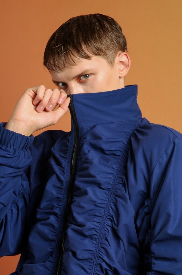 イーエスシースタジオ(ESC STUDIO) Shirring blouson (blue)