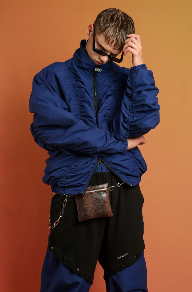 イーエスシースタジオ(ESC STUDIO) Shirring blouson (blue)