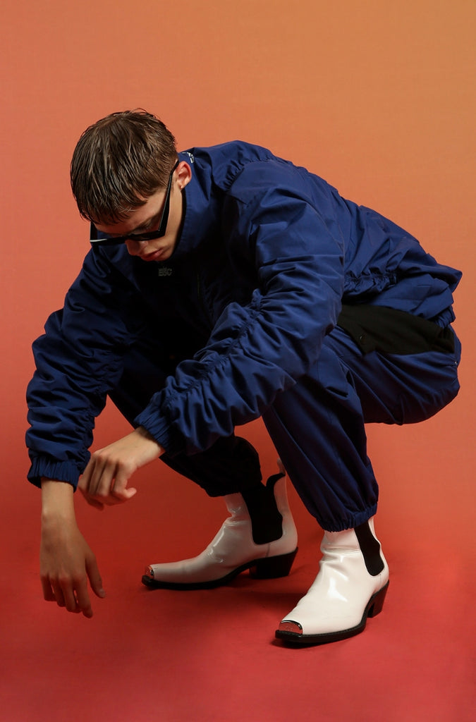 イーエスシースタジオ(ESC STUDIO) Shirring blouson (blue)