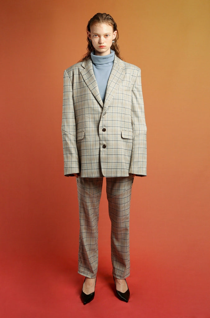 イーエスシースタジオ(ESC STUDIO) Zipper blazer (check)
