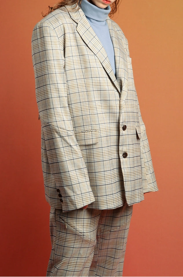 イーエスシースタジオ(ESC STUDIO) Zipper blazer (check)