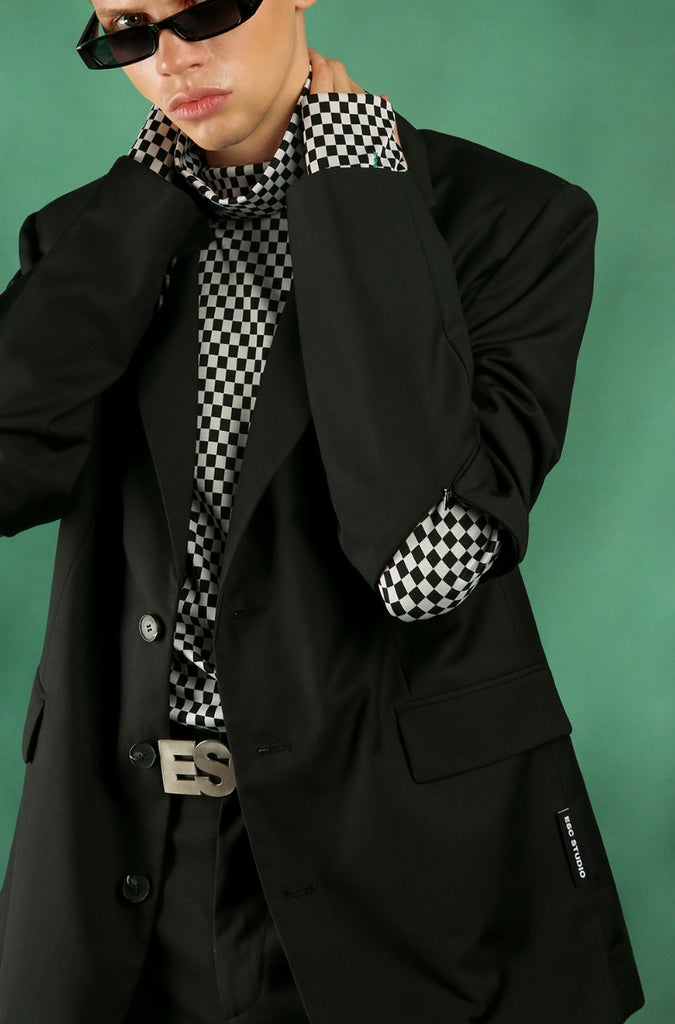 イーエスシースタジオ(ESC STUDIO) Zipper blazer (Black)
