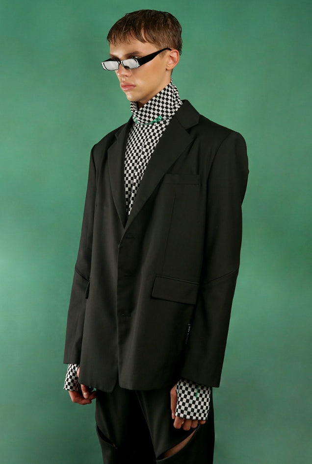 イーエスシースタジオ(ESC STUDIO) Zipper blazer (Black)