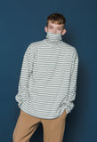 スローアシッド(SLOW ACID)  Stripe Turtleneck Long-T (GREY)
