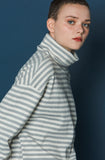 スローアシッド(SLOW ACID)  Stripe Turtleneck Long-T (GREY)