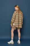 スローアシッド(SLOW ACID)  Pocket Lettering Check Shirt (BEIGE)