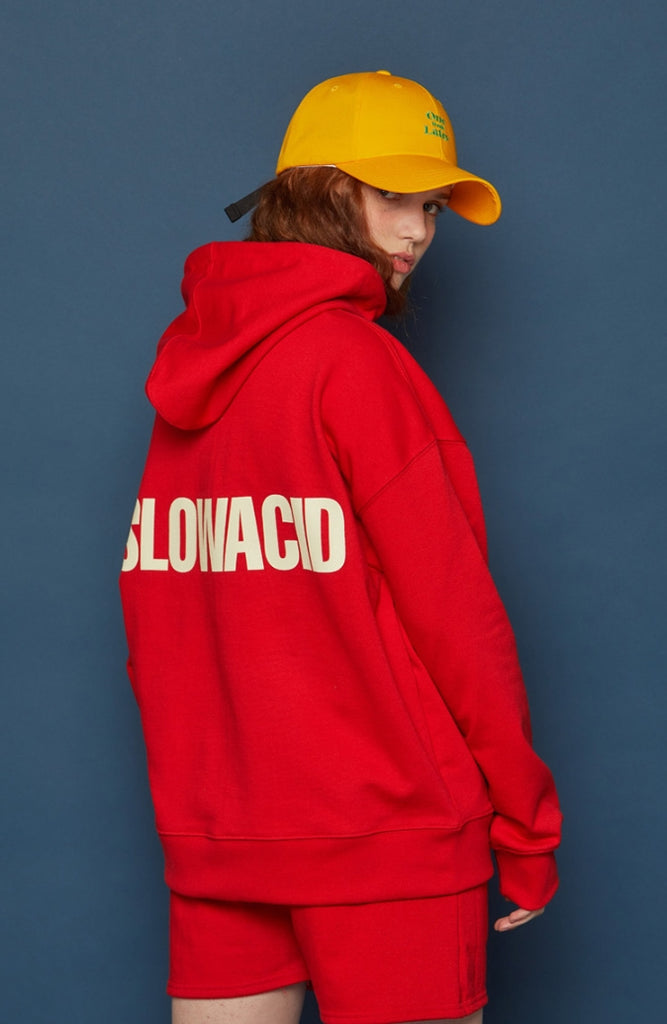 スローアシッド(SLOW ACID) Back Logo Hoodie (RED)
