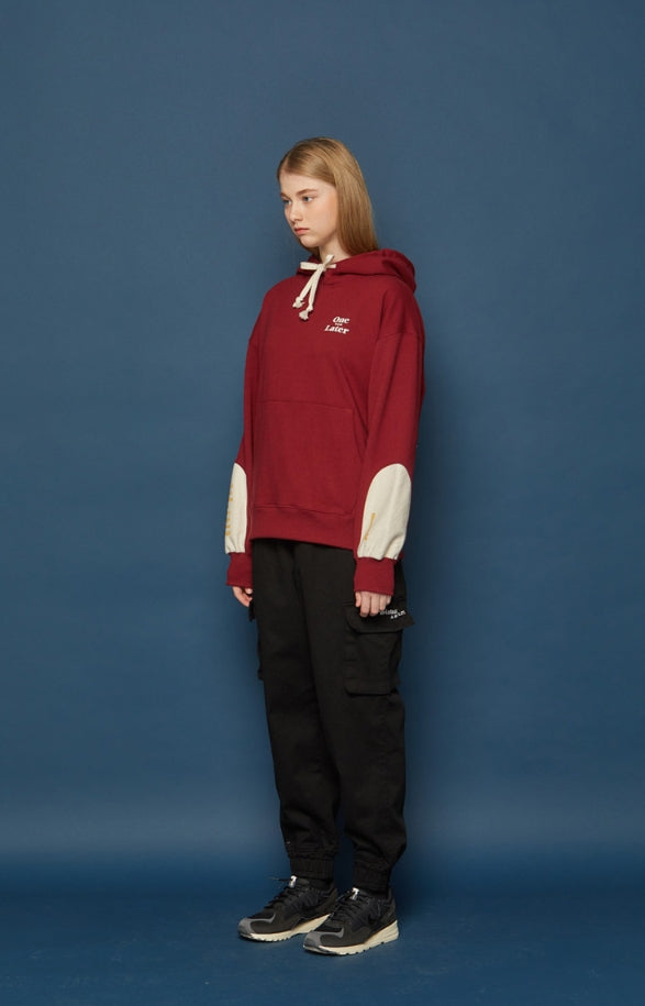 スローアシッド(SLOW ACID) Reverse Patch Hoodie (BURGUNDY)