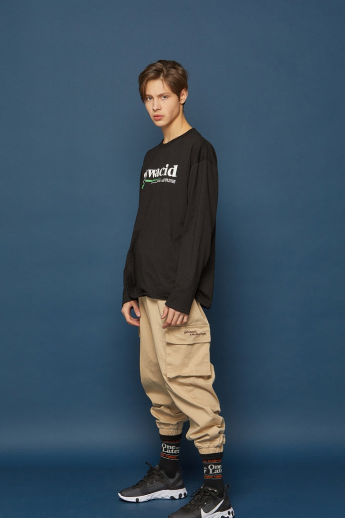 スローアシッド(SLOW ACID) Neon Logo Long-T (BLACK)