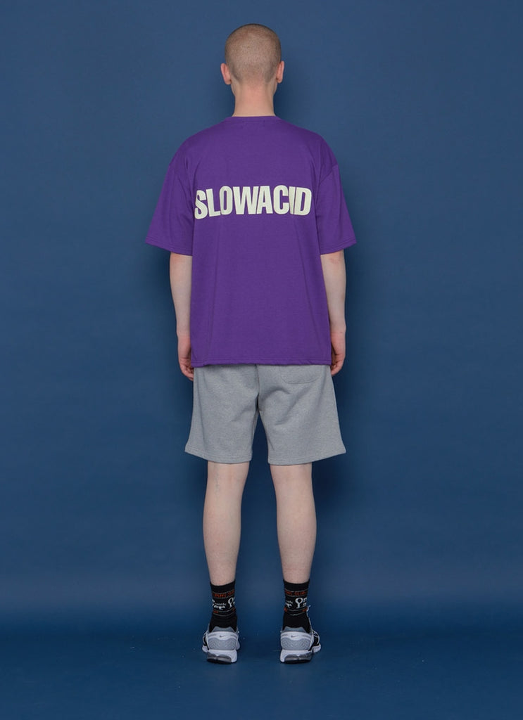 スローアシッド(SLOW ACID) Back Logo Short-T (VIOLET)