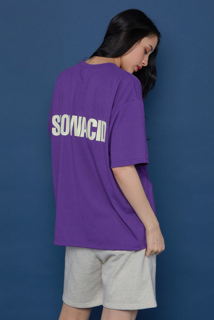 スローアシッド(SLOW ACID) Back Logo Short-T (VIOLET)