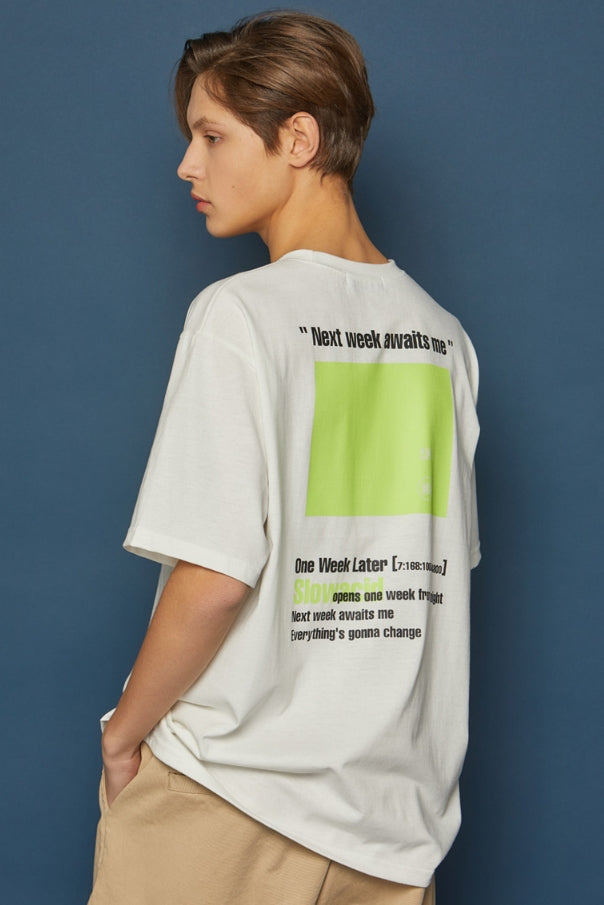 スローアシッド(SLOW ACID) Neon Calendar Short-T (WHITE)