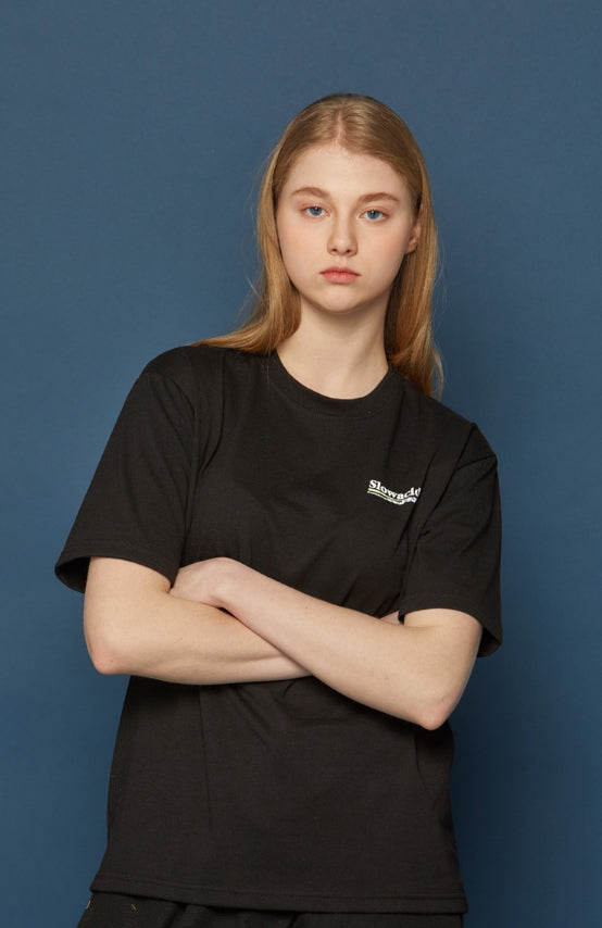 スローアシッド(SLOW ACID) Neon Logo Short-T (BLACK)