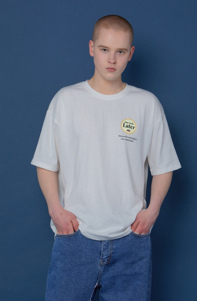 スローアシッド(SLOW ACID) Circle Logo Short-T (WHITE)