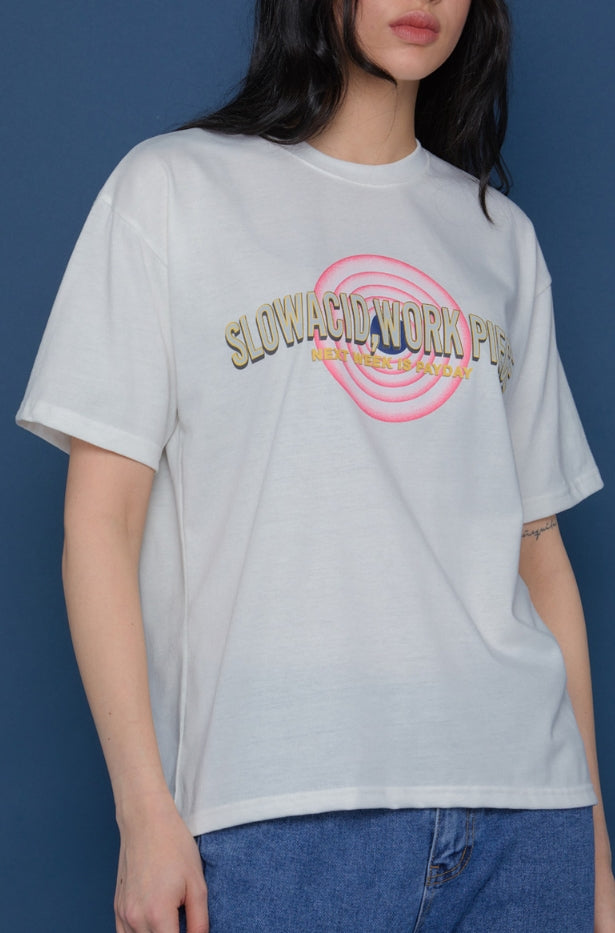 スローアシッド(SLOW ACID) ROUND&ROUND Short-T (WHITE)