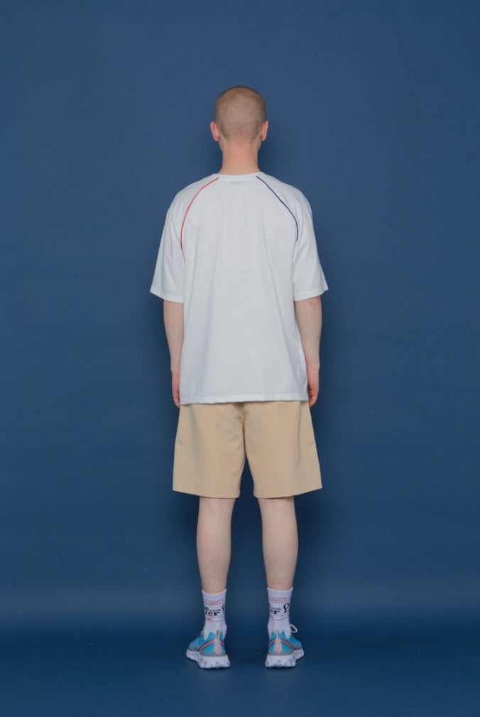 スローアシッド(SLOW ACID) Raglan Piping Short-T (WHITE)