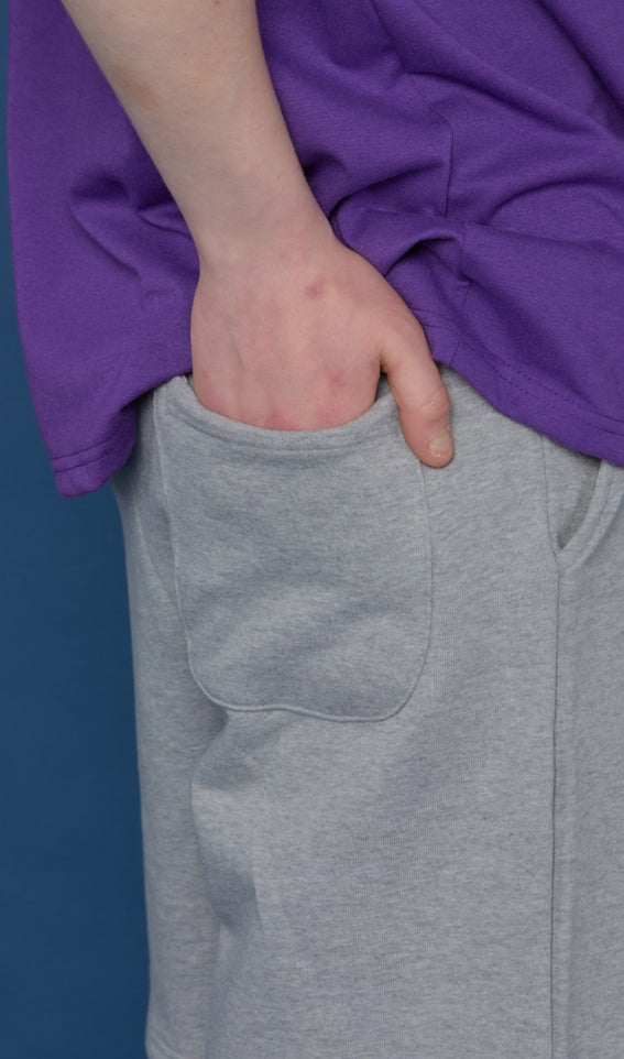 スローアシッド(SLOW ACID) INSEAM Lettering Half Pants (GREY)